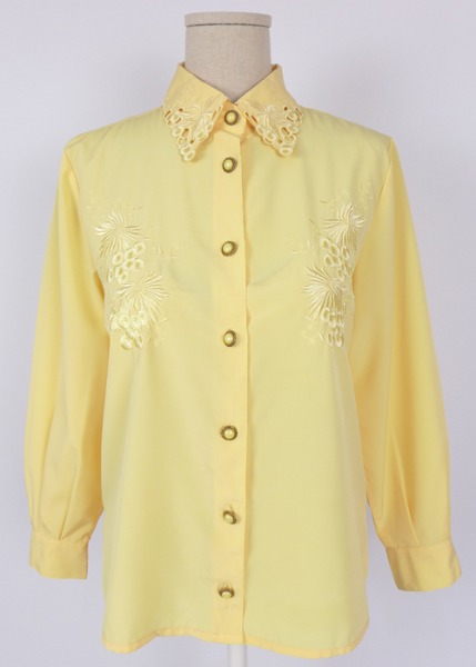 (eu)yellow embroidered blouse