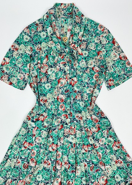 (eu)70~80s floral jersey dress
